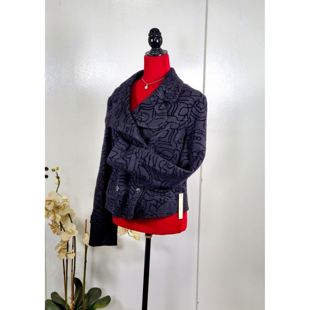 NWT Vertigo Paris Women's Black Wool Modern Day Pea Coat Size XL 1122 - Picture 3 of 13